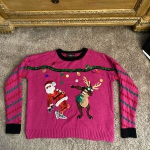 ♥️SOLD♥️32 Degrees Christmas Ugly Pink and Black Knit Sweater